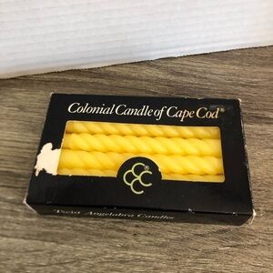 Vtg Small Yellow Twist Candles